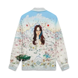 L’hiver Fleuri långärmad skjorta i silketwill