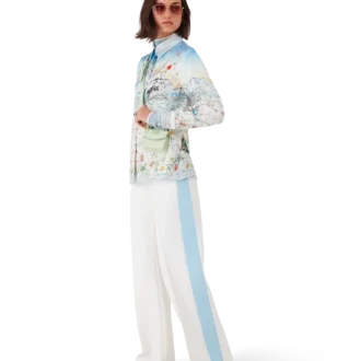 L’hiver Fleuri långärmad skjorta i silketwill