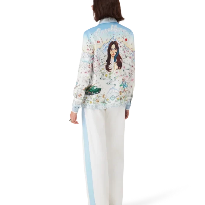 L’hiver Fleuri långärmad skjorta i silketwill