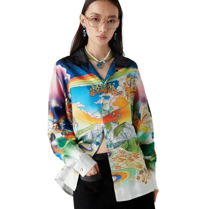 La Musique långärmad silkesskjorta