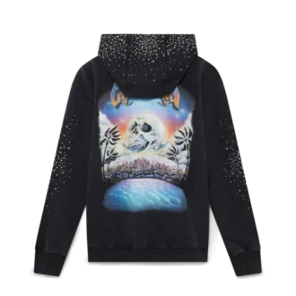 La Pramonition Crystal Embellished Zip Hooded Sweatshirt