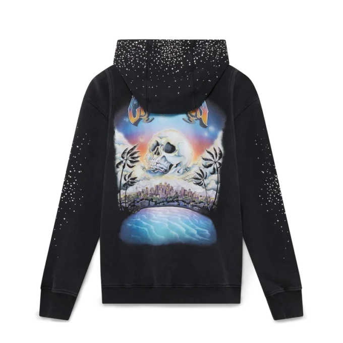 La Pramonition Crystal Embellished Zip Hooded Sweatshirt La Pramonition Crystal Embellished Zip Hooded Sweatshirt