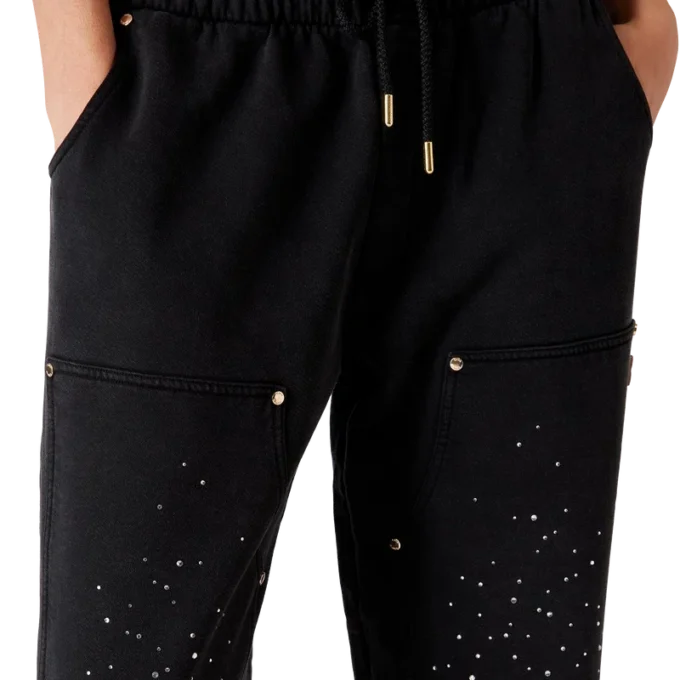 La Pramonition-joggingbyxor med kristallprydnader