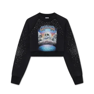 La Pramonition kort sweatshirt med kristallprydnader