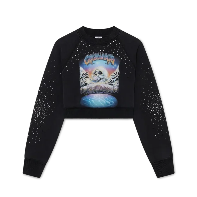 La Pramonition kort sweatshirt med kristallprydnader