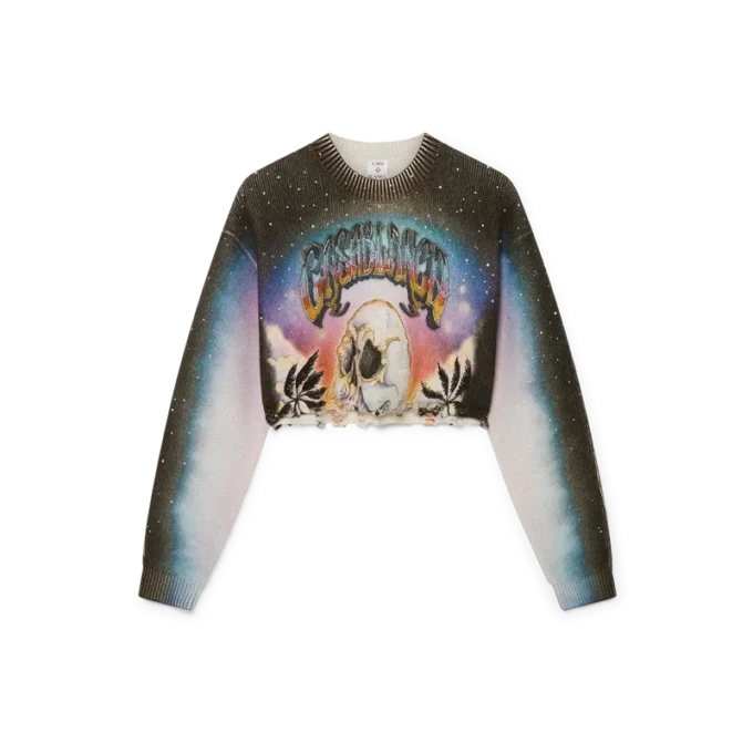 La Pramonition kort tröja i kashmirblandning La Pramonition kort tröja i kashmirblandning