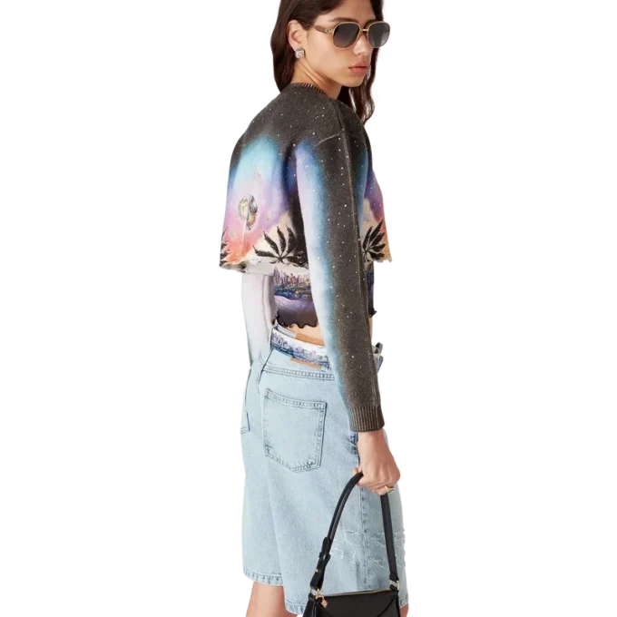 La Pramonition kort tröja i kashmirblandning La Pramonition kort tröja i kashmirblandning