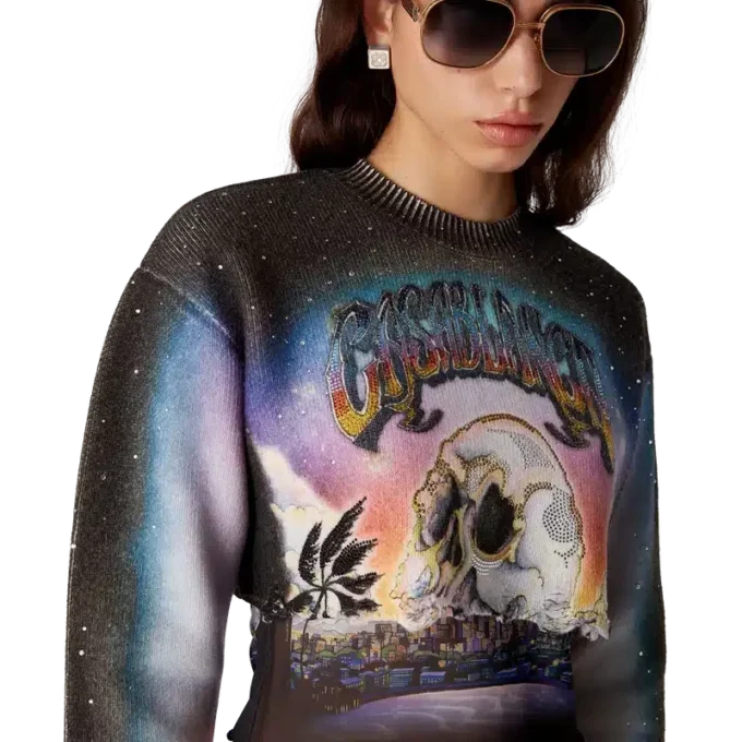 La Pramonition kort tröja i kashmirblandning La Pramonition kort tröja i kashmirblandning