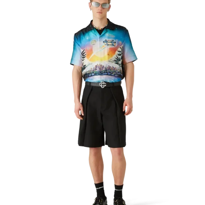 La Pramonition kortärmad silkesskjorta