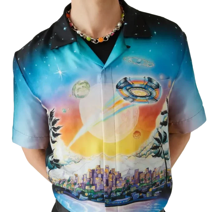 La Pramonition kortärmad silkesskjorta