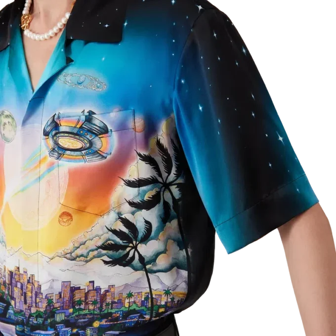 La Pramonition kortärmad silkesskjorta La Pramonition kortärmad silkesskjorta