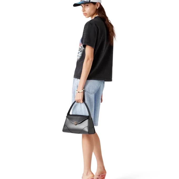 Denim Shorts med kristallprydnader