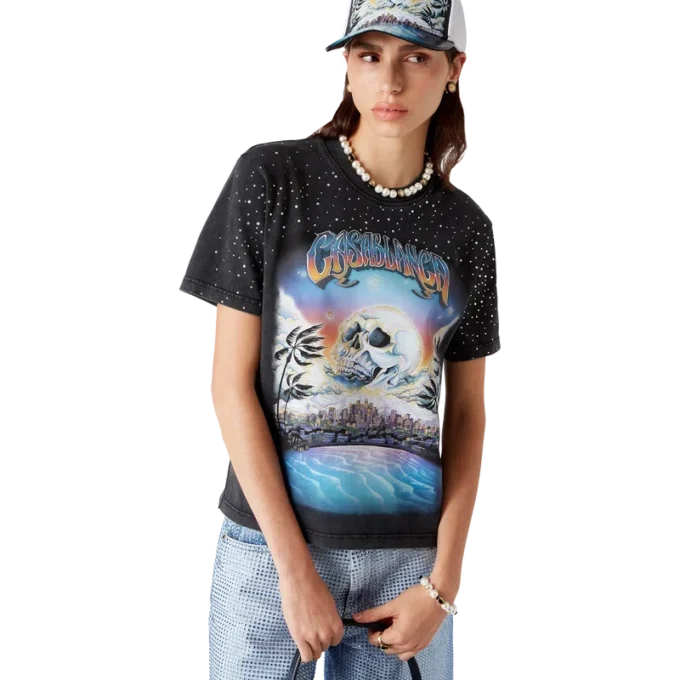 La Pramonition T-shirt med kristallprydnad