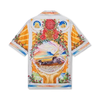 La Tornade De Rose kortärmad silkesskjorta