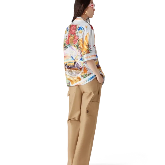 La Tornade De Rose kortärmad silkesskjorta La Tornade De Rose kortärmad silkesskjorta