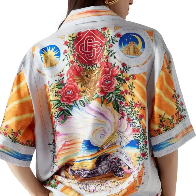 La Tornade De Rose kortärmad silkesskjorta La Tornade De Rose kortärmad silkesskjorta