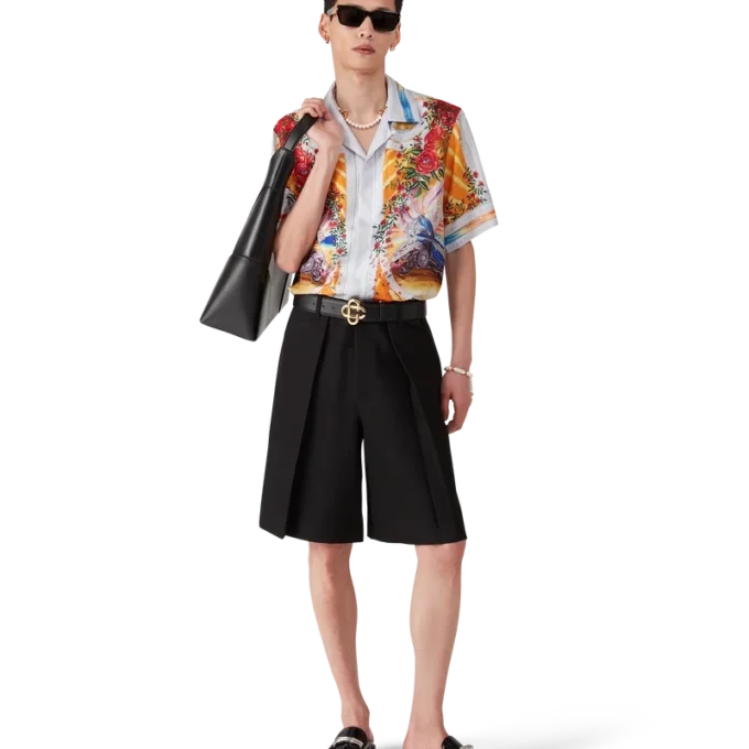 La Tornade De Rose kortärmad silkesskjorta La Tornade De Rose kortärmad silkesskjorta