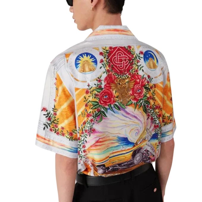 La Tornade De Rose kortärmad silkesskjorta La Tornade De Rose kortärmad silkesskjorta