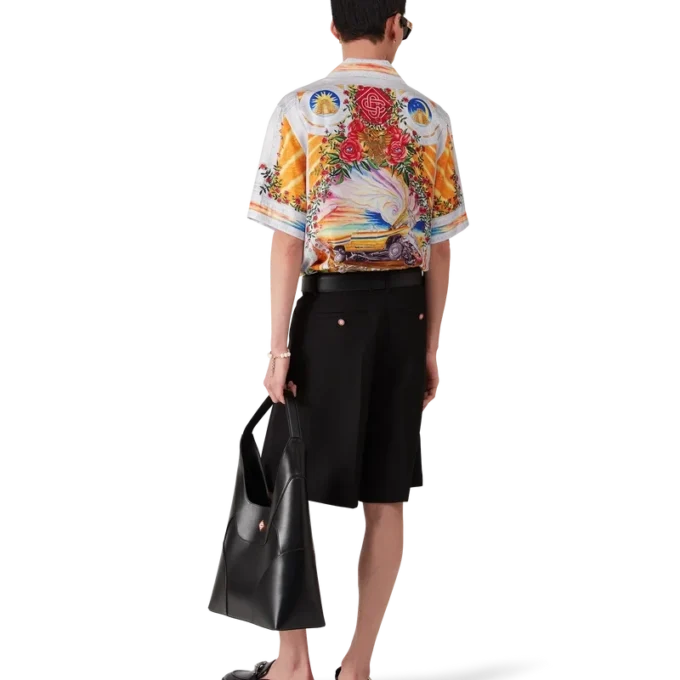 La Tornade De Rose kortärmad silkesskjorta La Tornade De Rose kortärmad silkesskjorta