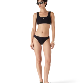 Gröna broderade terry-tofflor för dam