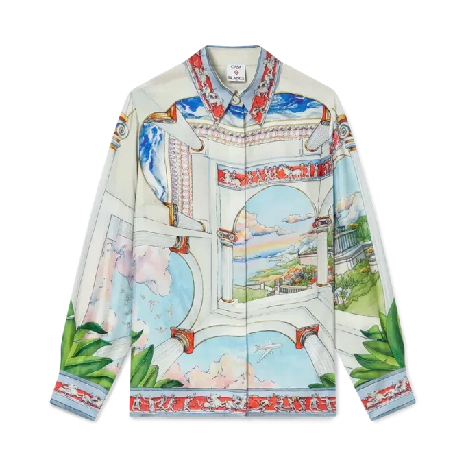 Le Passage långärmad silkesskjorta