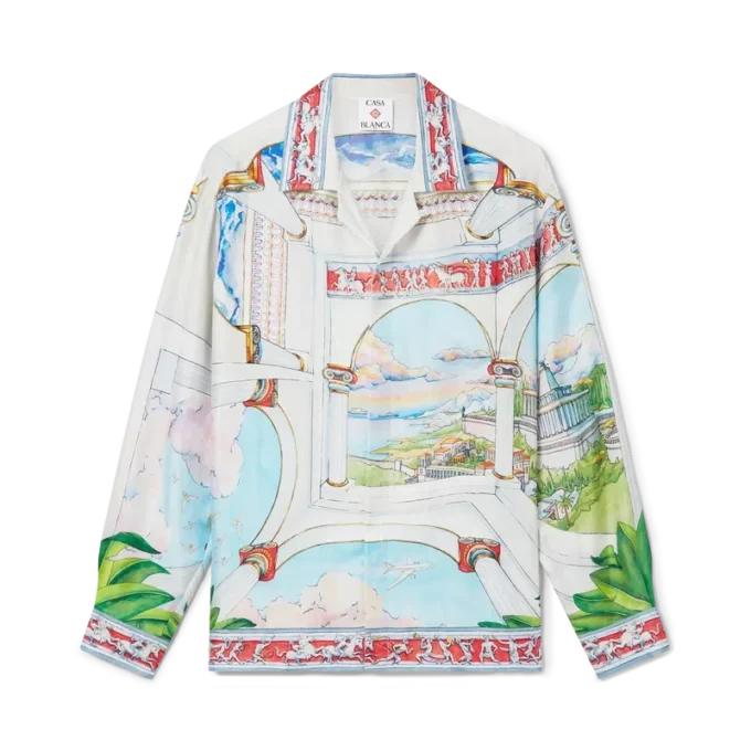 Le Passage långärmad silkesskjorta