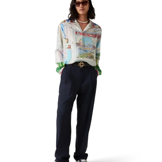 Le Passage långärmad silkesskjorta