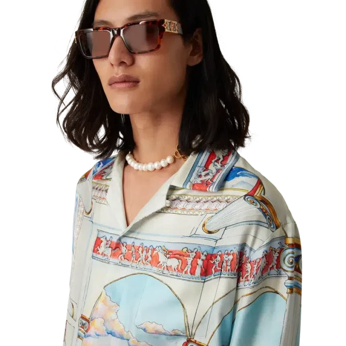 Le Passage långärmad silkesskjorta