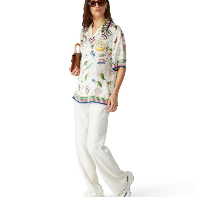 Le Vase Brise shorts-ärmad silkesskjorta