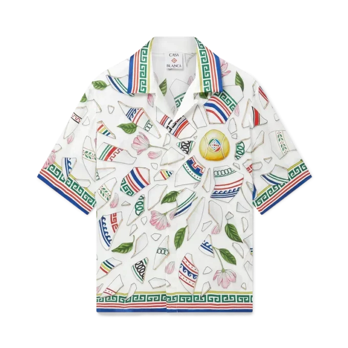 Le Vase Brise shorts-ärmad silkesskjorta