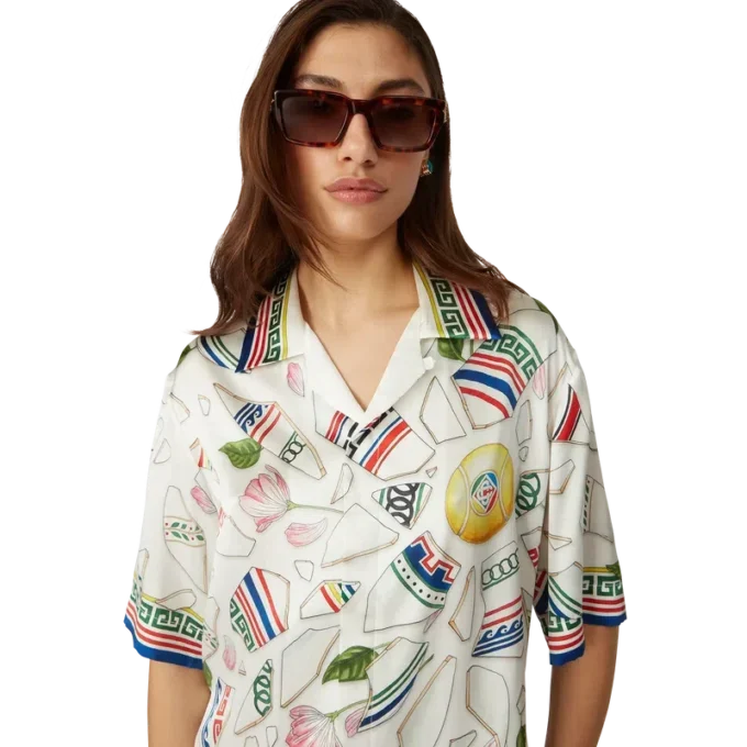 Le Vase Brise shorts-ärmad silkesskjorta