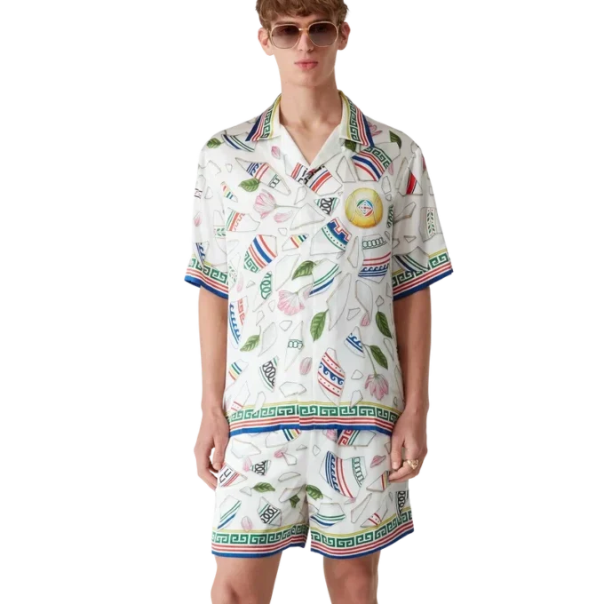 Le Vase Brise shorts-ärmad silkesskjorta