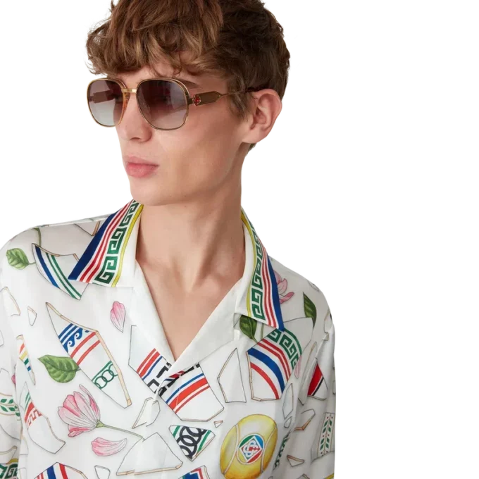 Le Vase Brise shorts-ärmad silkesskjorta