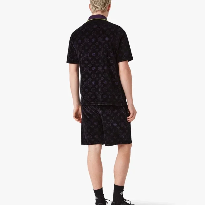 Lila monogram-velourpikétröja