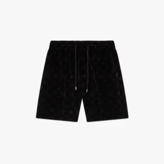 Lila velourshorts med monogram