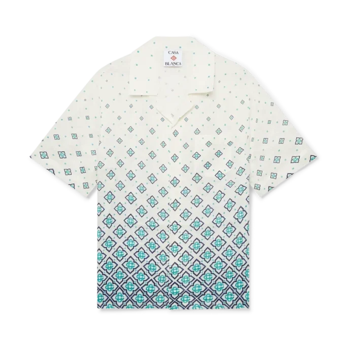 Linne-skjorta med gradientmonogram