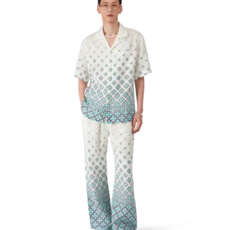 Linne-skjorta med gradientmonogram