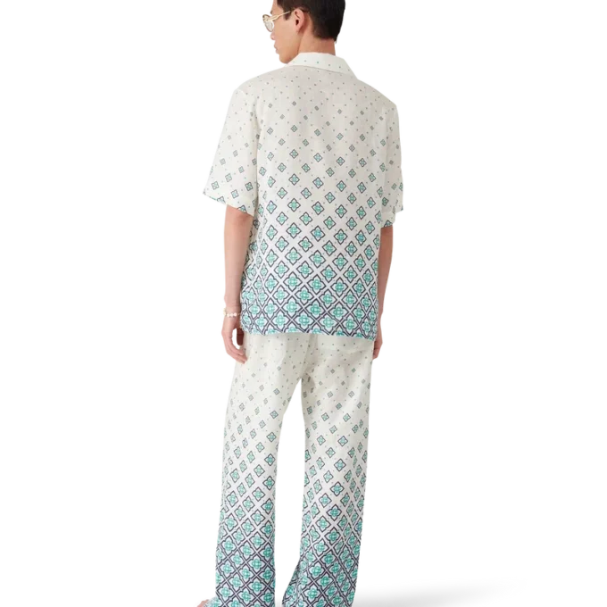 Linne-skjorta med gradientmonogram