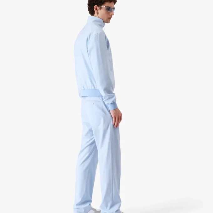 Ljusblå jacquardjacka med dragkedja Ljusblå jacquardjacka med dragkedja