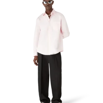 Långärmad skjorta i bomull med monogram