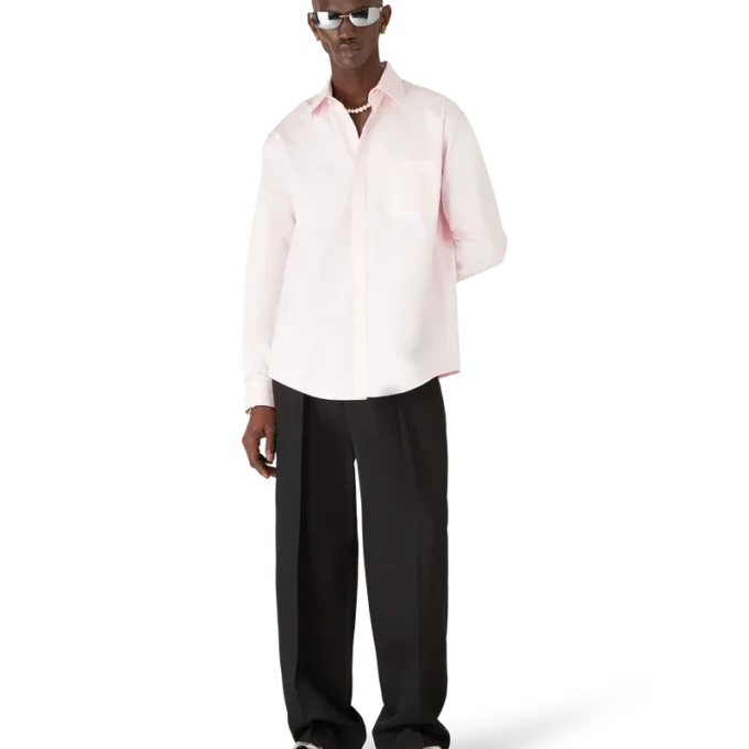 Långärmad skjorta i bomull med monogram Långärmad skjorta i bomull med monogram