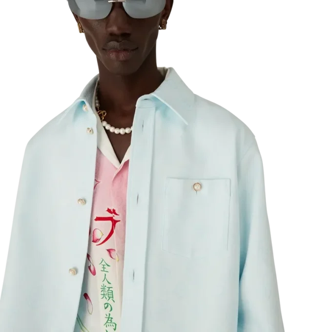 Långärmad skjorta i bomull med monogram