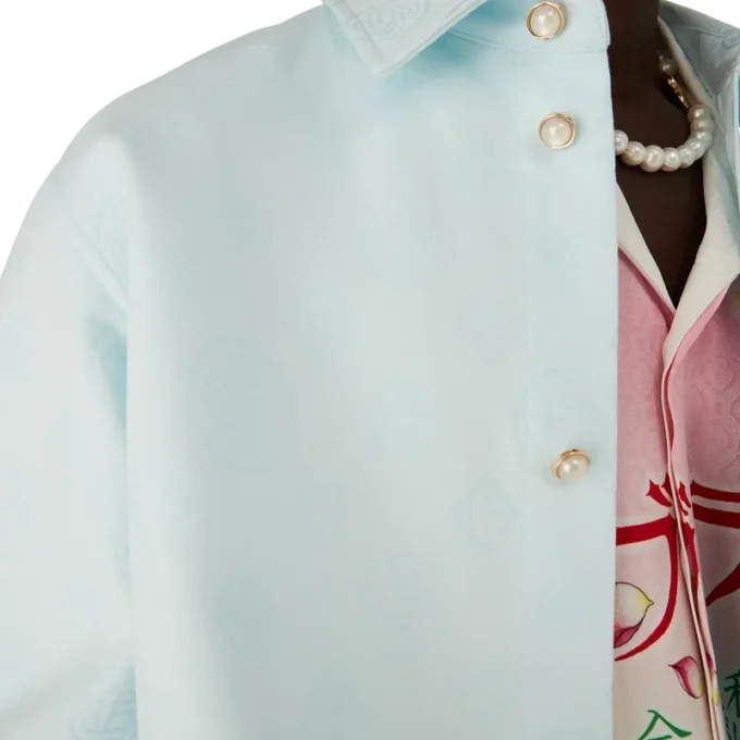 Långärmad skjorta i bomull med monogram