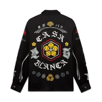 Långärmad skjorta i silkesatin med emblem