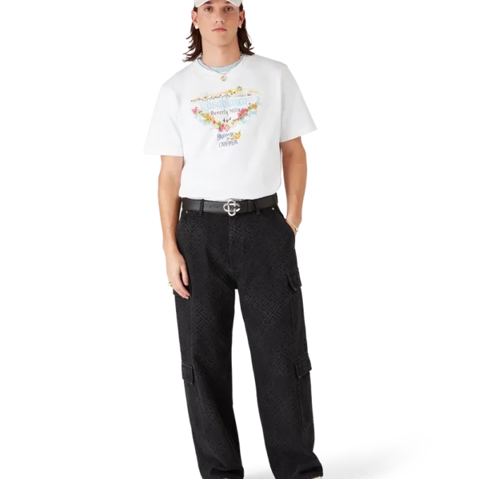 Los Angeles Store T-shirt med tryckt logo och korta shorts