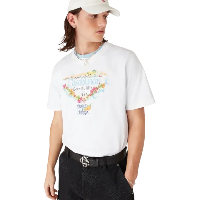 Los Angeles Store T-shirt med tryckt logo och korta shorts