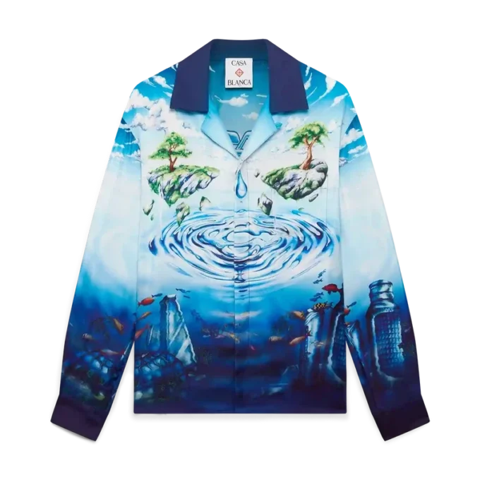 Lost Atlantis långärmad silkesskjorta