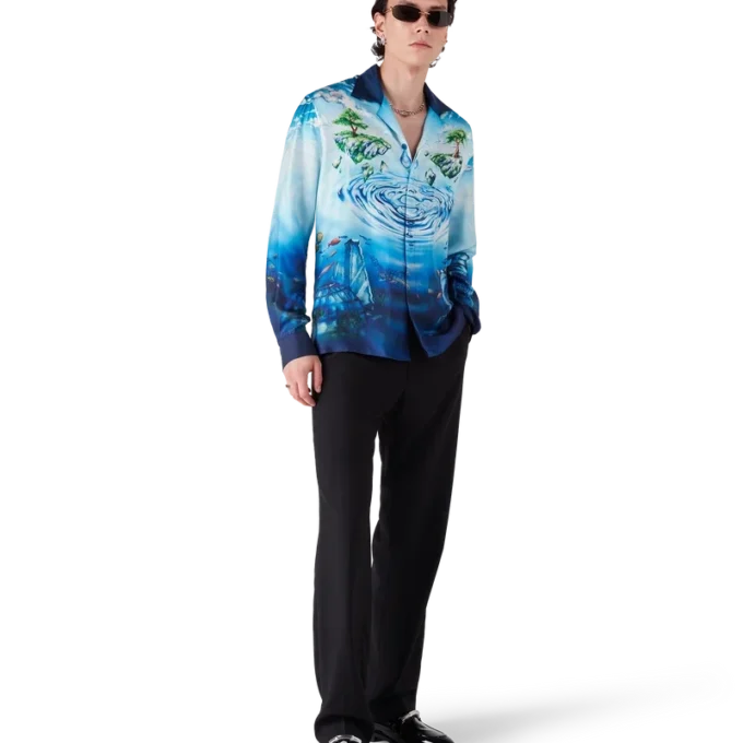 Lost Atlantis långärmad silkesskjorta