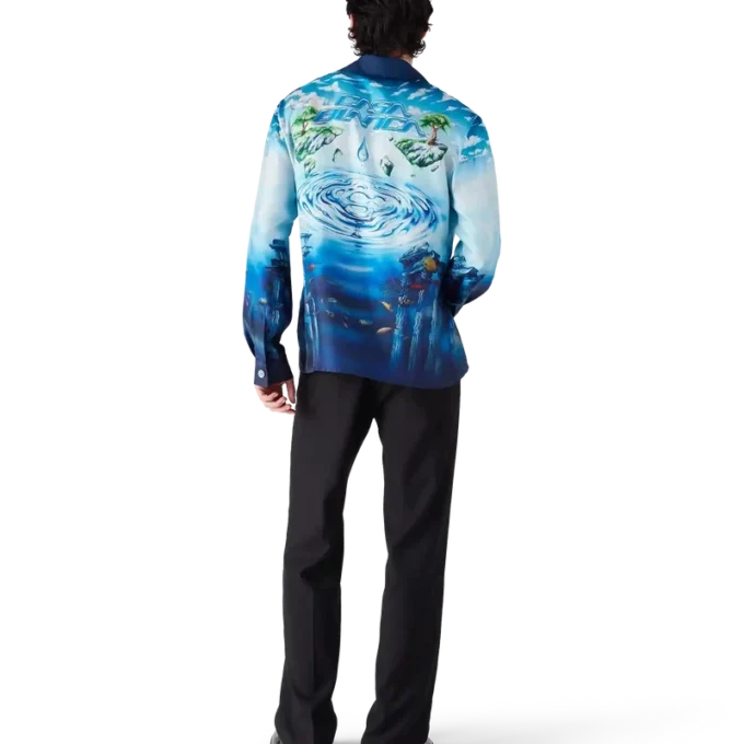 Lost Atlantis långärmad silkesskjorta
