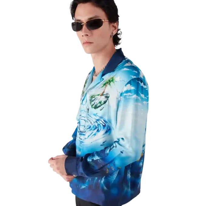 Lost Atlantis långärmad silkesskjorta